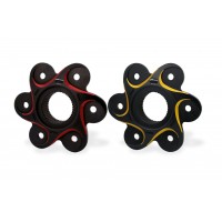 CNC Racing NEW STYLE Black/Red or Gold BI-COLOR 6 Hole Rear Sprocket Flange for Ducati Panigale / Streetfighter V4 / S / R / Speciale